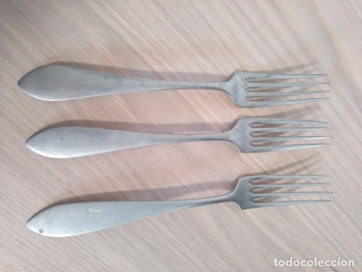 Antiguidades: Lote cubiertos alpaca