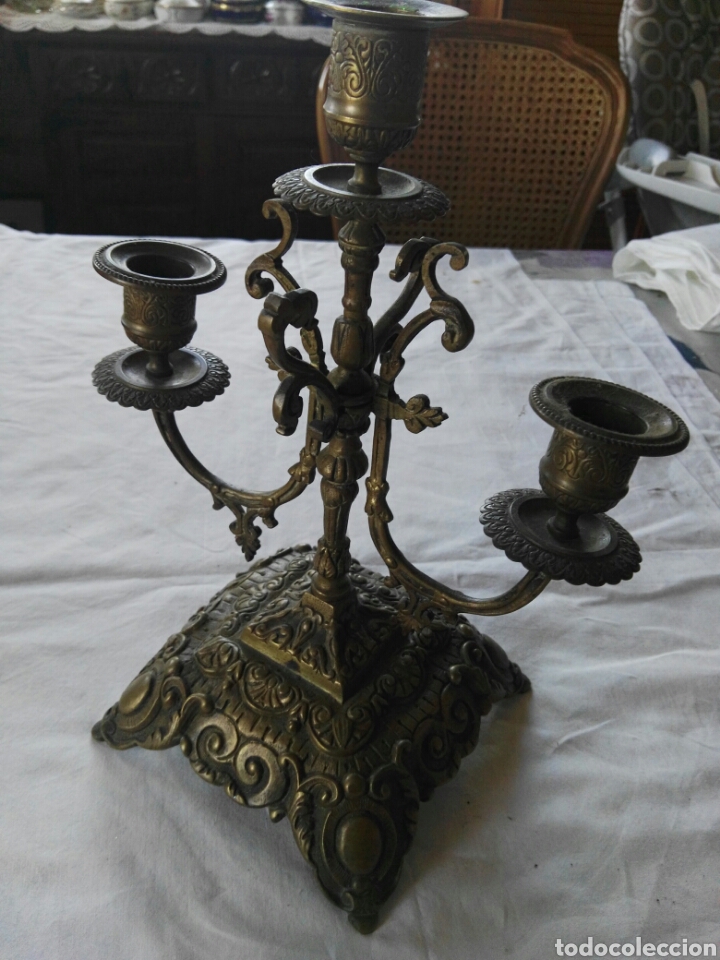 candelabro de tres velas bronce s xix Comprar Candelabros Antiguos en