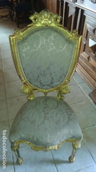 Antig&uuml;edades: SILLA DORADA DE ESTILO Y EPOCA ALFONSINA - Foto 1