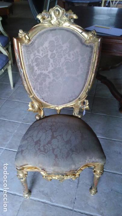 Antig&uuml;edades: SILLA DORADA DE ESTILO Y EPOCA ALFONSINA - Foto 1