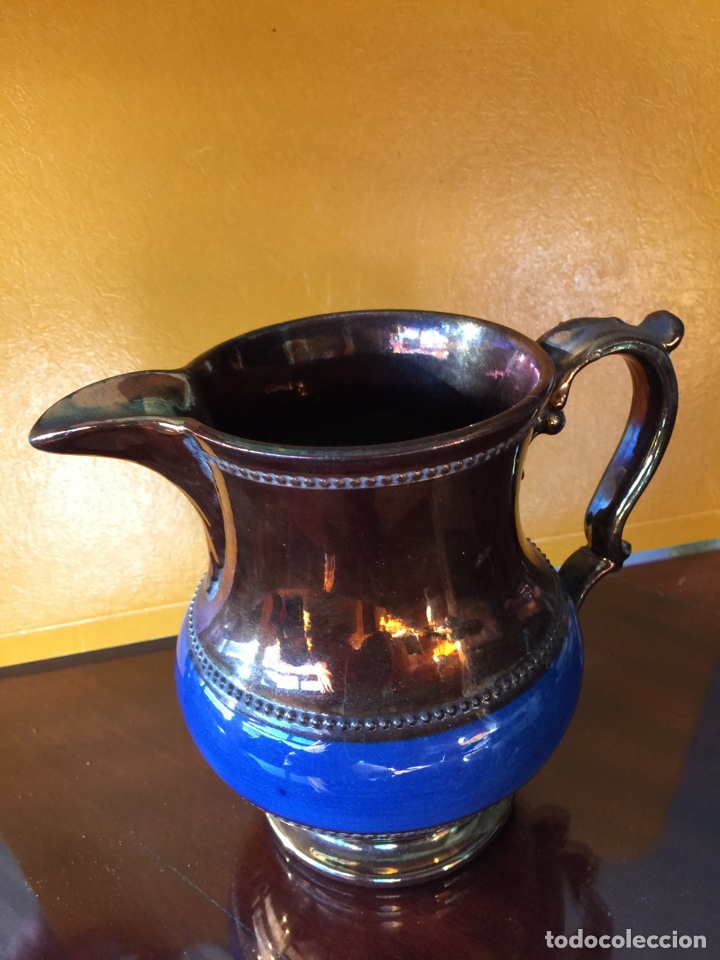 Antig&uuml;edades: Jarro con cenefa azul Bristol S.XIX - Foto 1