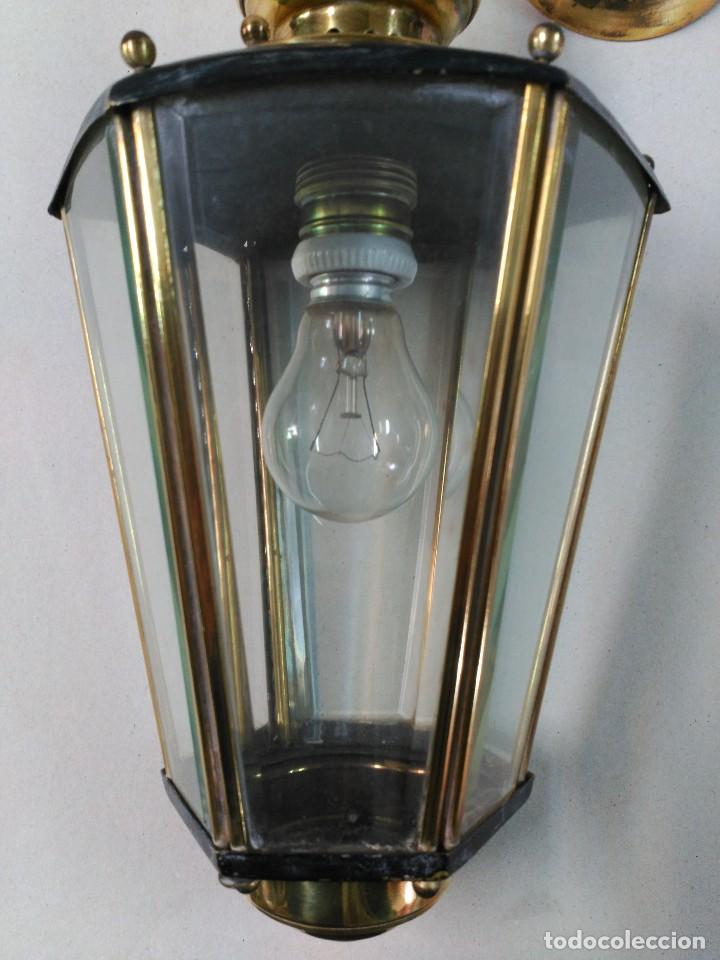 Antig&uuml;edades: FAROL DE BRONCE Y CRISTALES BISELADOS - Foto 4