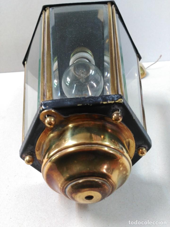 Antig&uuml;edades: FAROL DE BRONCE Y CRISTALES BISELADOS - Foto 5