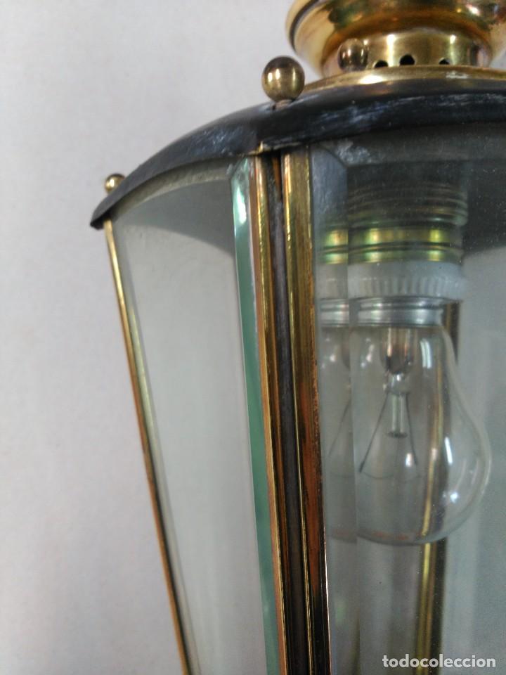 Antig&uuml;edades: FAROL DE BRONCE Y CRISTALES BISELADOS - Foto 6
