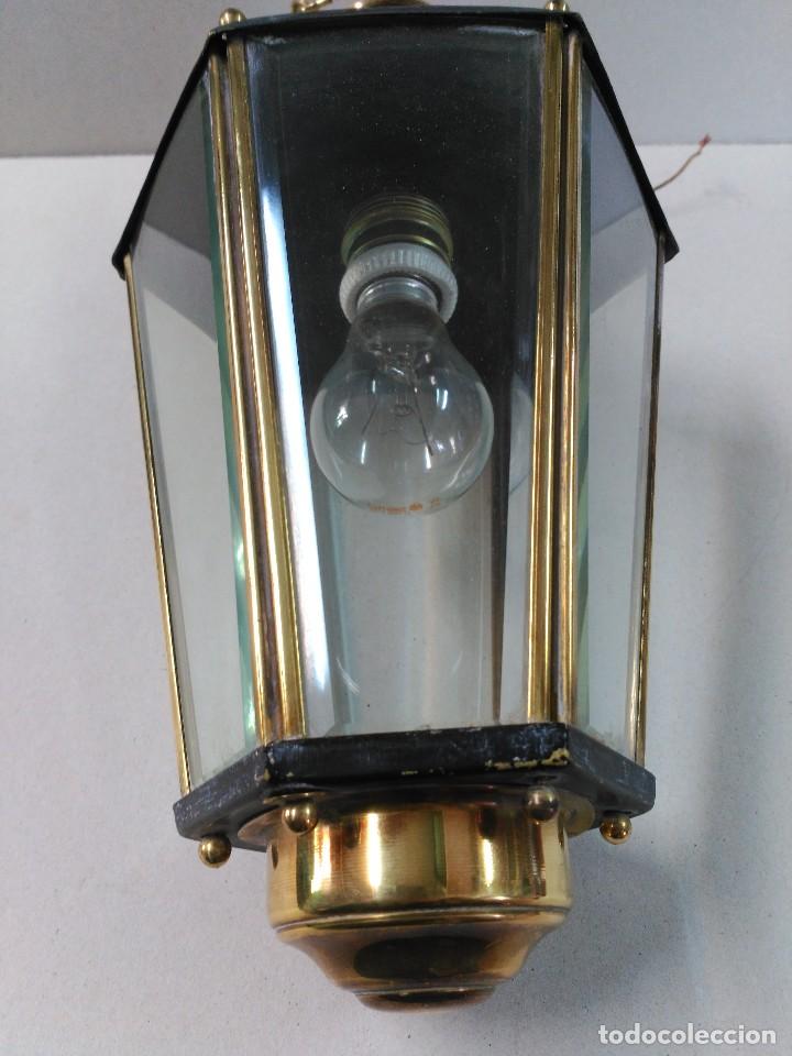 Antig&uuml;edades: FAROL DE BRONCE Y CRISTALES BISELADOS - Foto 9