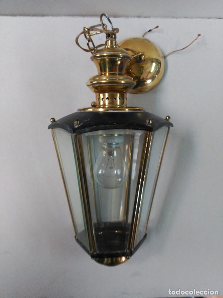 Antig&uuml;edades: FAROL DE BRONCE Y CRISTALES BISELADOS - Foto 10
