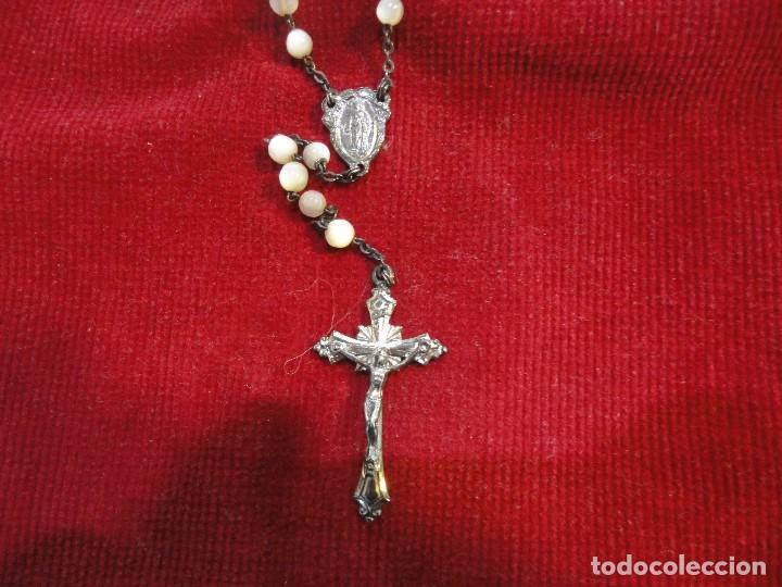 Antig&uuml;edades: ROSARIO DE PLATA Y NACAR - Foto 3