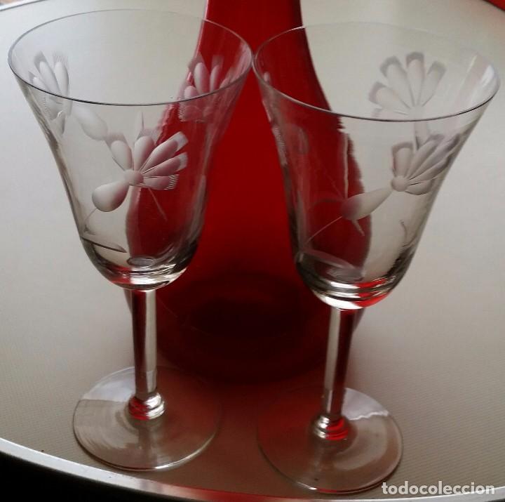Antig&uuml;edades: PAREJA DE COPAS CRISTAL TALLADO - Foto 1