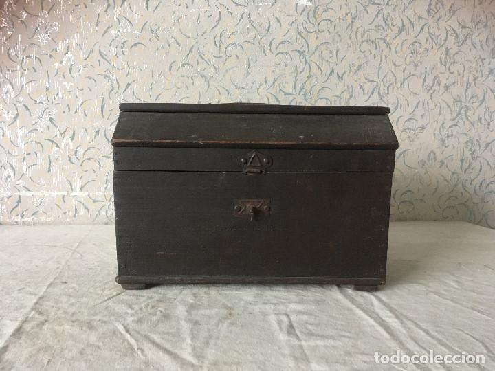 Antig&uuml;edades: ANTIGUA CAJA MALET&Iacute;N EN MADERA - Foto 2