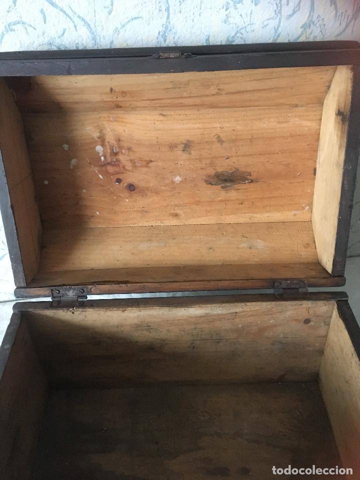 Antig&uuml;edades: ANTIGUA CAJA MALET&Iacute;N EN MADERA - Foto 7