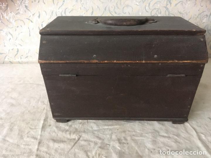 Antig&uuml;edades: ANTIGUA CAJA MALET&Iacute;N EN MADERA - Foto 12