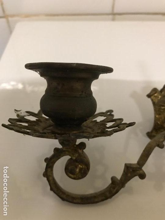 Antig&uuml;edades: Candelabro capilla, a&ntilde;o 1850, para velas - Foto 2