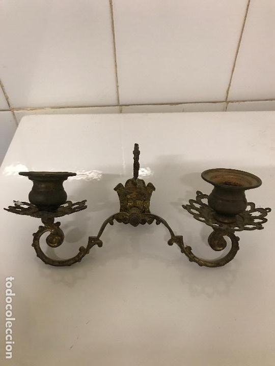 Antig&uuml;edades: Candelabro capilla, a&ntilde;o 1850, para velas - Foto 1