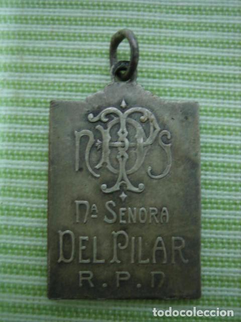 Antig&uuml;edades: Antigua medalla de la Virgen del Pilar - Foto 3