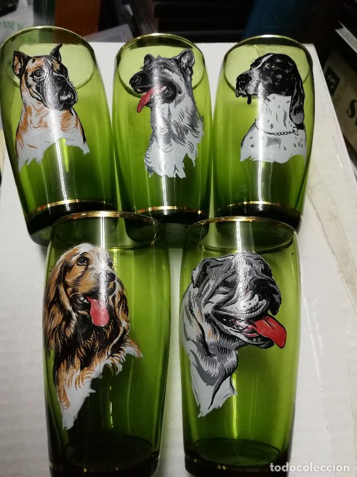 Antiguidades: LOTE 5 VASOS PERROS A&Ntilde;OS 70