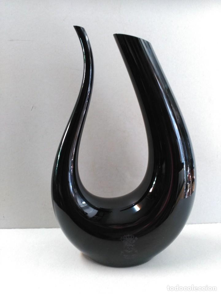Antiguidades: JARRON DE CRISTAL DOBLE EN COLOR NEGRO CON ESCUDO ACUARTELAMIENTO DE MELILLA GAAA VIII