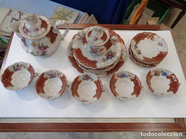 Antig&uuml;edades: JUEGO DE TE DE CERAMICA HISPANIA. - Foto 1