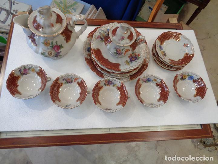 Antig&uuml;edades: JUEGO DE TE DE CERAMICA HISPANIA. - Foto 2