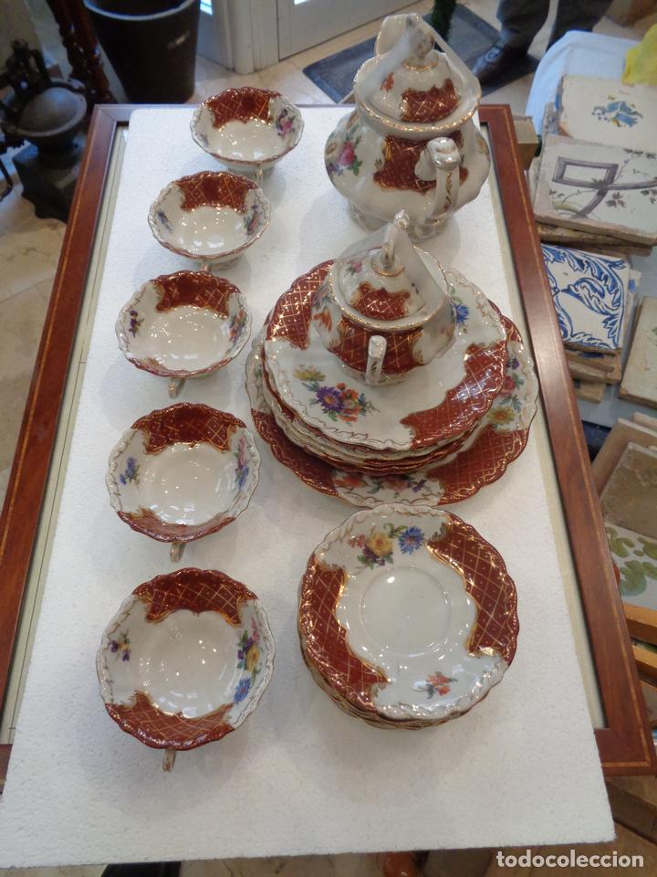 Antig&uuml;edades: JUEGO DE TE DE CERAMICA HISPANIA. - Foto 3