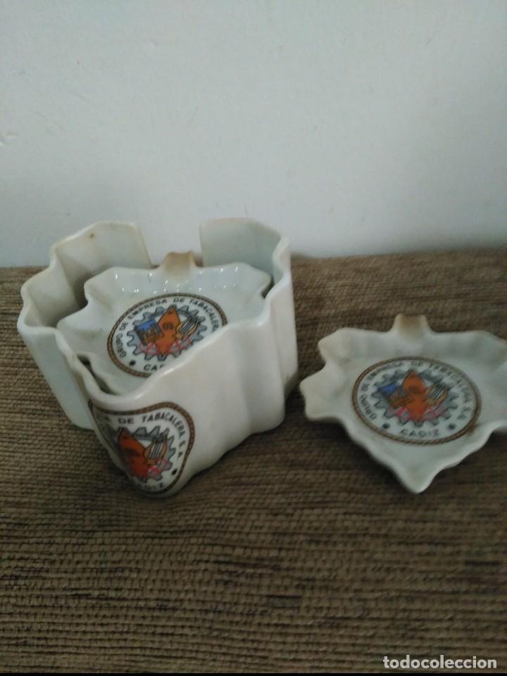 Antig&uuml;edades: cadizgrupo de empresa tabacalera 5 platillos de porcelana y  contenedor tambien porcelana symiel