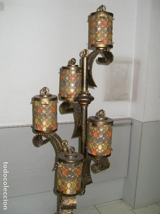 Antig&uuml;edades: Preciosa L&aacute;mpara de Forja - Foto 2