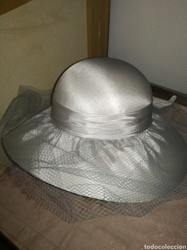 Antig&uuml;edades: Sombrero pamela de raso - Foto 2