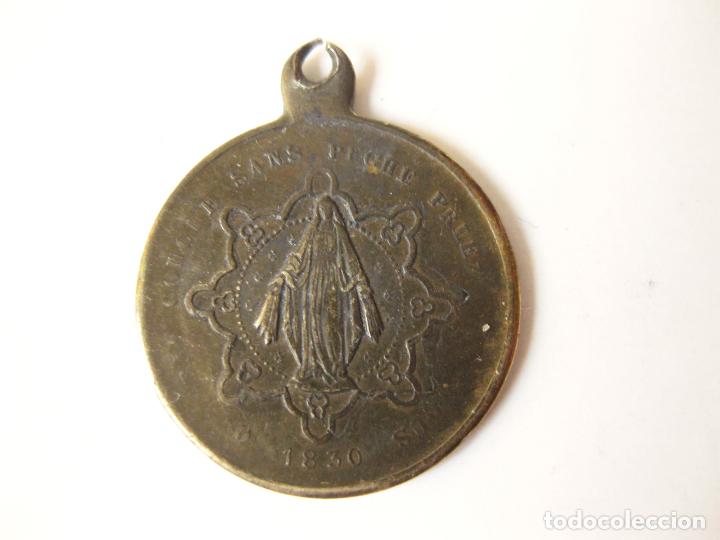 Médaille en argent massif O Marie Concue Sans Pêché Priez pour nous ,2