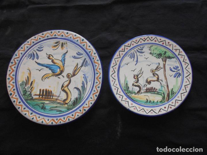 conjunto de 2 platos decorativos cerámica de ta - Compra venta en  todocoleccion