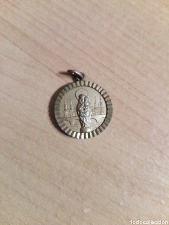 Antig&uuml;edades: Medalla medallita colgante Nuestra Se&ntilde;ora Virgen del Pilar