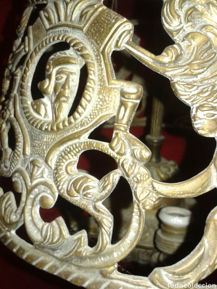 Antig&uuml;edades: ANTIGUA LAMPARA EN BRONCE - Foto 7