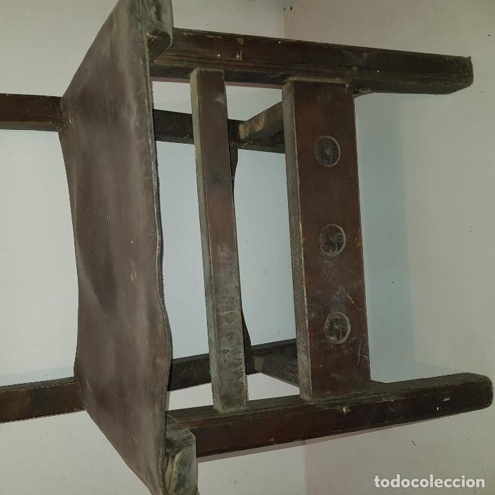 Antig&uuml;edades: SILLA MADERA CUERO ANTIGUA - Foto 2
