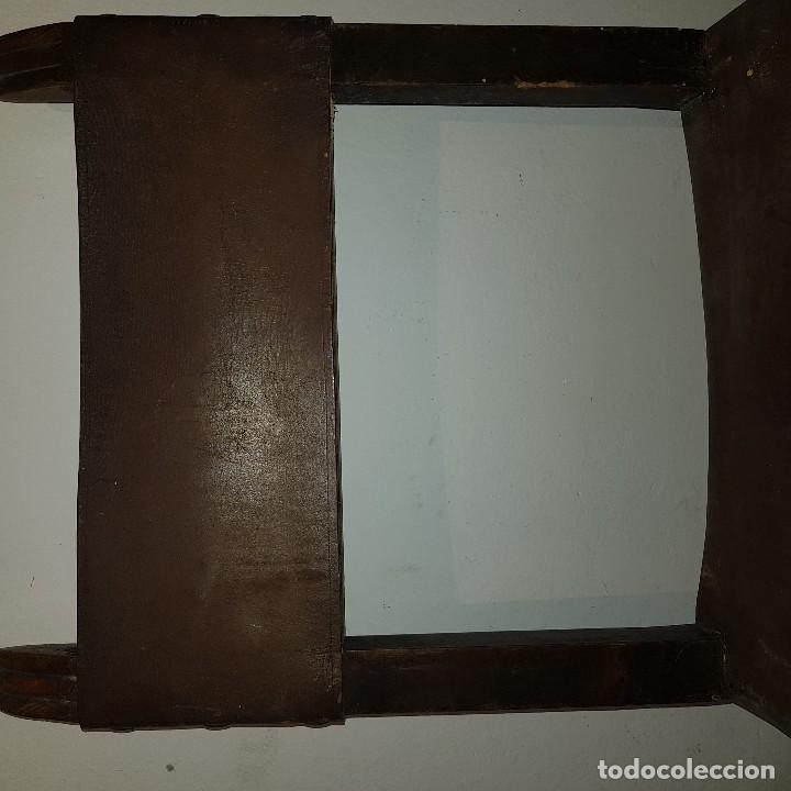 Antig&uuml;edades: SILLA MADERA CUERO ANTIGUA - Foto 3