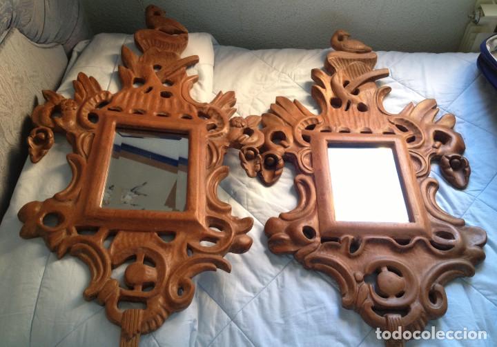 Antig&uuml;edades: PAREJA DE CORNUCOPIAS EN MADERA TALLADA - Foto 1