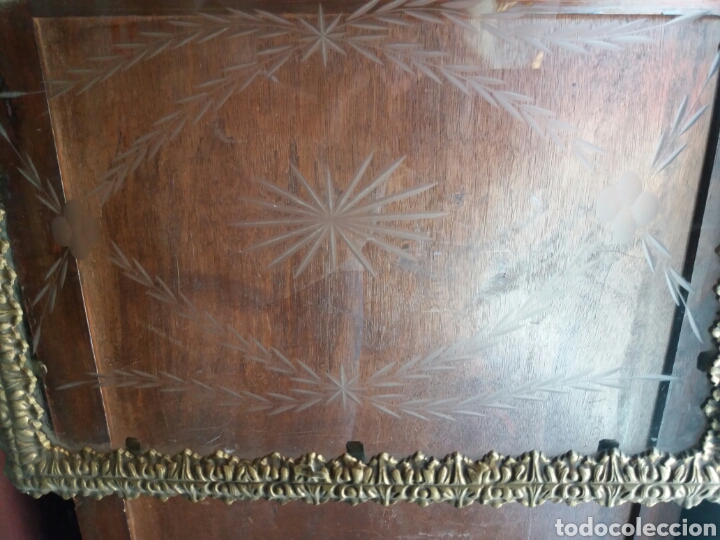 Antig&uuml;edades: BANDEJA DE BRONCE Y CRISTAL TALLADO - Foto 4
