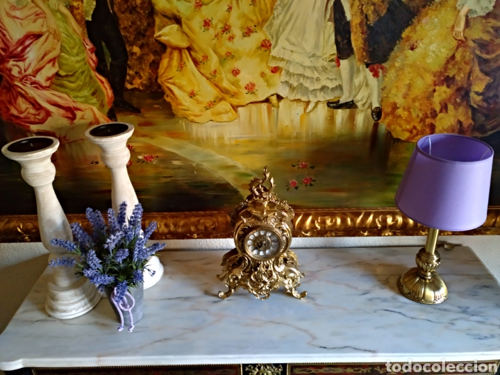Antig&uuml;edades: Candelabros de madera y lavanda artificial - Foto 2