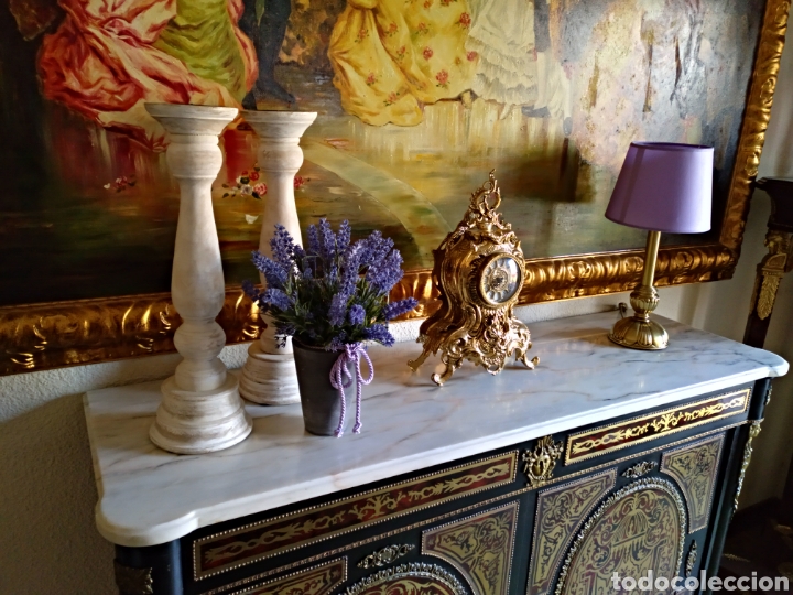 Antig&uuml;edades: Candelabros de madera y lavanda artificial - Foto 4