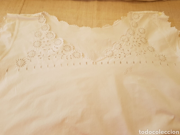 Antig&uuml;edades: Camisa de dormir , camis&oacute;n en algod&oacute;n bordado a mano - Foto 1