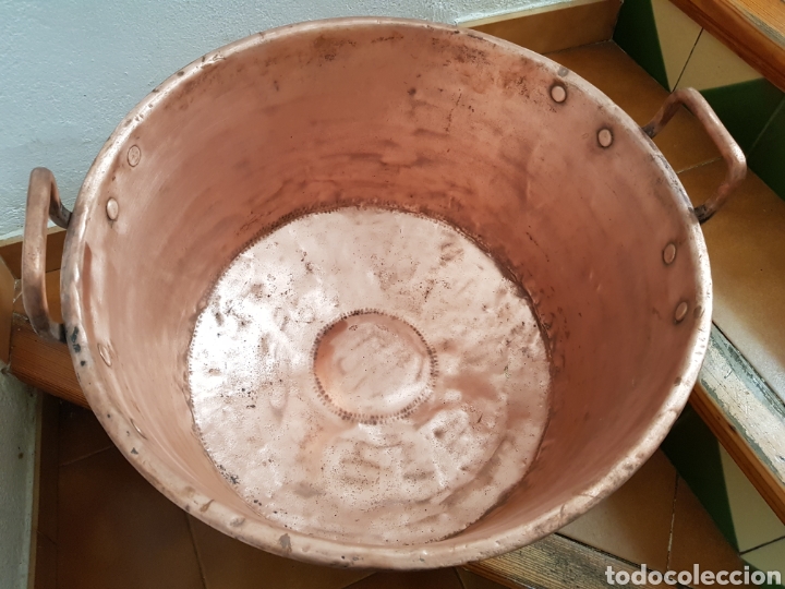 Antig&uuml;edades: Caldero de cobre antiguo grande. - Foto 2