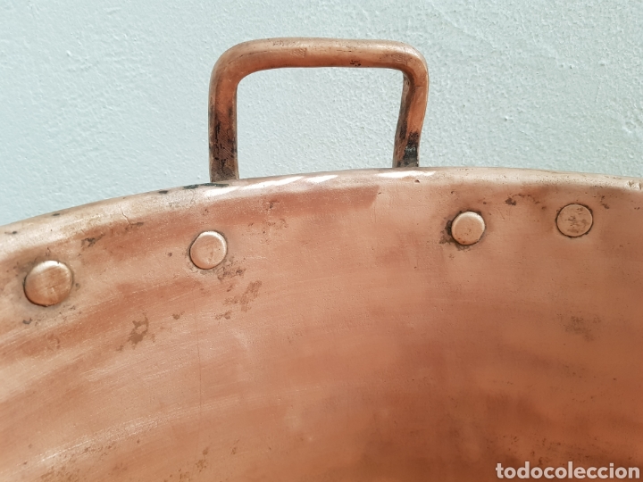 Antig&uuml;edades: Caldero de cobre antiguo grande. - Foto 6