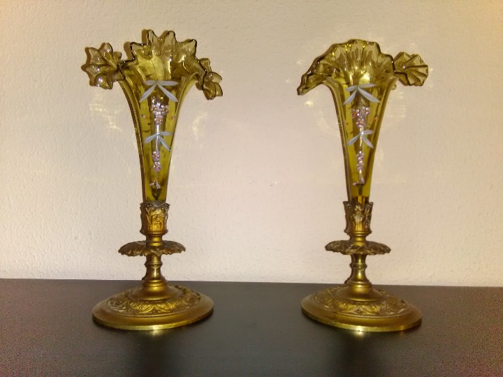 Antig&uuml;edades: pareja de violeteros, tuliperos, soliflore - Foto 1