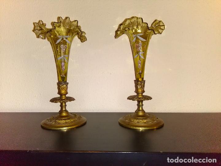 Antig&uuml;edades: pareja de violeteros, tuliperos, soliflore - Foto 2