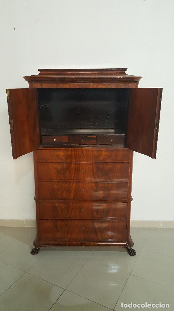 Antig&uuml;edades: COMODA SECRETER CAOBA - Foto 2