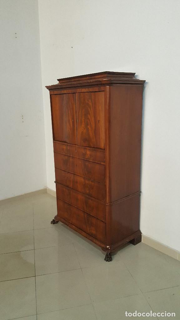 Antig&uuml;edades: COMODA SECRETER CAOBA - Foto 3