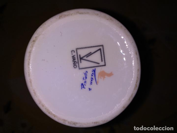 Antig&uuml;edades: JARRON FLORERO C.VA&Ntilde;O PINTADO A MANO - Foto 2