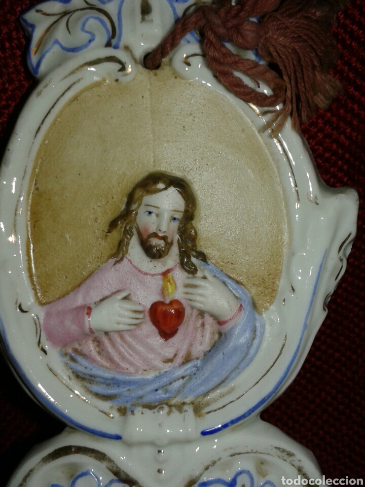 Antig&uuml;edades: ANTIGUA BENDITERA PORCELA - Foto 2