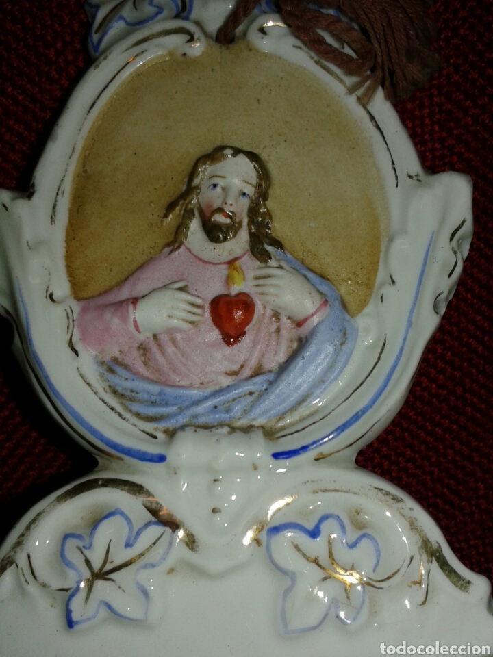 Antig&uuml;edades: ANTIGUA BENDITERA PORCELA - Foto 3