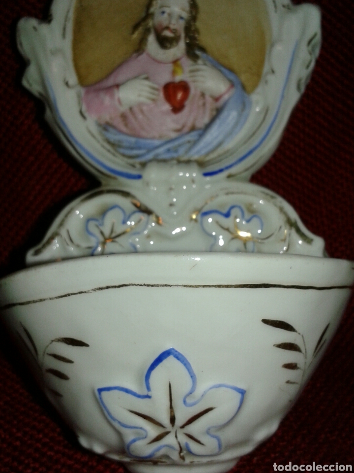 Antig&uuml;edades: ANTIGUA BENDITERA PORCELA - Foto 4