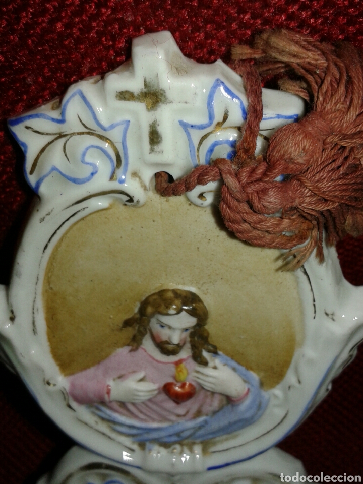 Antig&uuml;edades: ANTIGUA BENDITERA PORCELA - Foto 5