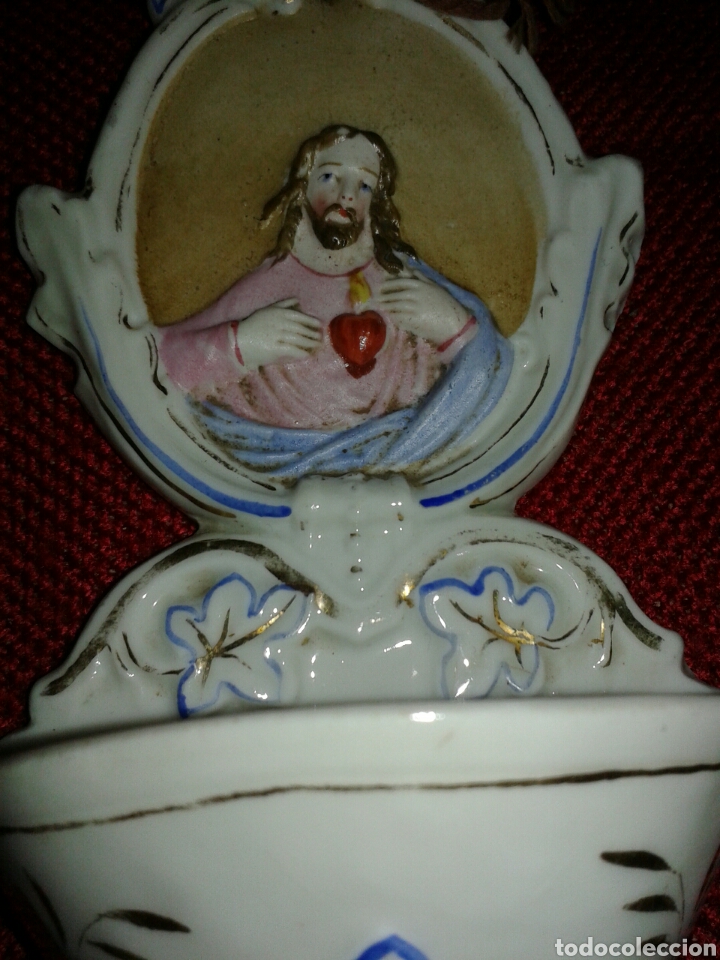 Antig&uuml;edades: ANTIGUA BENDITERA PORCELA - Foto 6