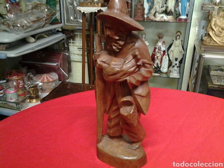 Antig&uuml;edades: Peregrito en talla de madera - Foto 2